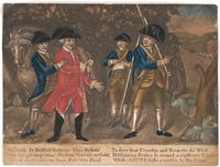 Samuel Blyth, Ye Foil'd Ye Baffed Britons (The Capture of Major Andre) ca. 1780, mezzotint, hand colored. 